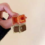 Daiiibabyyy Statement Vintage Fashion Designers Earrings For Women Korean Style Personality Square Geometric Pendientes Wholesale