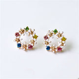 New Trendy Cute Sweet Crystal Flower Stud Earrings for Women Girl Charm Elegant Pearl Flower Birds Earring Wedding Party Jewelry daiiibabyyy