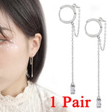 New Hot Metal Circle Pendant Earings Crystal Long Tassel Earrings For Women Fashion Jewelry Statement Geometric Fringe Chain daiiibabyyy