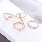 Gold Silver Color Rings Set With Bead Jewelry for Women Vintage Wholesale Fashion Accessories Promise Female Antique Decoration daiiibabyyy