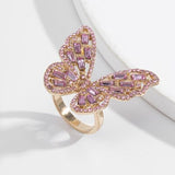 New Trendy Exaggerate Geometric Colorful Butterfly Rings Simple Temperament Jewelry For Women Fashion Forefinger Rings anillos daiiibabyyy