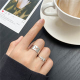 Punk Hip Pop Cross Rings For Women Men Fashion Finger Chain Adjustable Butterfly Open Ring Set Party Jewelry Gifts daiiibabyyy