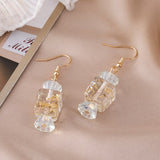 Super lovely candy earring, candy transparent gold foil geometry is irregular and contracted the earring of fashionable woman daiiibabyyy