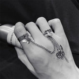 Daiiibabyyy Gold Silver Color Butterfly Open Rings Set For Women Girl Wedding Engagement Party Knuckles Jewelry Trends Punk Chain Rings