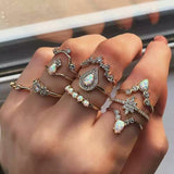 2021 New European And American Fashion Jewelry Exquisite Moon Love Ring For Women Set Combination Designer High-End Jewelry Gift daiiibabyyy