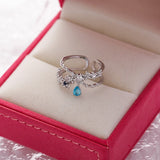 New Fashion Crystal Flower Branch Leaf Adjustable Finger Rings for Women Rose Gold Zircon Open Ring Glamour Wedding Jewelry Gift daiiibabyyy