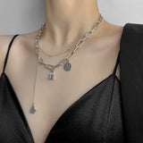 2022 Fashion Asymmetric Lock Necklace for Women Twist Gold Silver Color Chunky Thick Lock Choker Chain Necklaces Party Jewelry daiiibabyyy