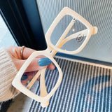 Clear Square Glasses Women Fashion Oversized Transparent Optical Glasses Frames Female Vintage Anti Blue Light Spectacle daiiibabyyy