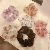 Women Girls Cute Bear Hair Ties Fresh Colored Large Intestine Hair Rope Korean Style Sweet Flower Head Fashion Hair Accessories daiiibabyyy