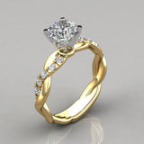 Exquisite Women Fashion Rose Gold Silver Color Two Tone Princess Square White Zircon Wedding Rings for Women Engagement Jewelry daiiibabyyy