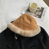 Women's Fashion Hats 2022 Plush Fashion Warm Plush Bucket Hat Designer Fisherman Hat  Gorras De Invierno Para Mujer  Wool daiiibabyyy