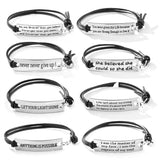 2021 New Engraved Leather Bracelet For Men Black Color customize Stainless Steel Bracelets For Women Men ID Bracelet Gift Party daiiibabyyy