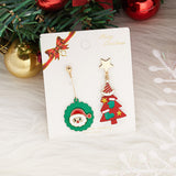 New Creative Asymmetric Christmas Elk Earrings Cute Santa Claus Snowman Tree Xmas Deer Bell Earrings Party Jewelry Gifts 2022 daiiibabyyy