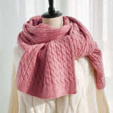 Kitted Long Winter Scarves For Women Scarf Blanket Cashmere Soft Shawl Hand knitting Scarf Solid Color Thicken Warm Scarf Girls daiiibabyyy