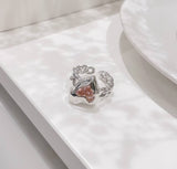 New Korean Geometric Irregular Flower Heart Open Rings For Women Girls Punk Party Jewelry Forefinger Rings Gift feminina anillos daiiibabyyy