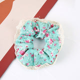 Big Size Korea Elastic Kawaii Hair Bands Girls Floral Lace Edge Scrunchie Ponytail Holder Hair Ties Headwear Hair Accessories daiiibabyyy