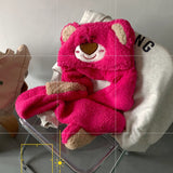 Winter women Riding Fashion Cute Warm Hat Women Foldable Rabbit Ears Small Wool Hat Scarf One Set Ski Warm Windproof Hat  Adult daiiibabyyy