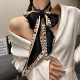 2021 New Multi Wearing Autumn and Winter Season Letter Scarf For Woman Fashion Korean Jewelry Unusual Headband Party Small Scarf daiiibabyyy