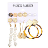 Fashion Gold Hoop Earrings Set Women Pearl Hoop Earrings Oversize Metal Circle Punk Earring 2022 Female Fashion Jewelry Dangler daiiibabyyy