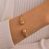 Dainty Bangles Female Skeleton Bracelet Ghost Gothic Head Bracelet Adjustable Bangles for Women Cute Gold Wedding Men Bracelet daiiibabyyy