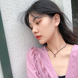 Daiiibabyyy Fashion Natural Strawberry Crystal Necklace Women Korean Simple  Rope Chain Kawaii Choker Vintage Jewelry
