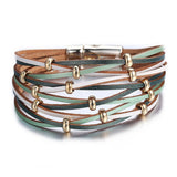 17KM Fashion Multi-layer Leather Bracelet For Women Man Vintage Gold Sliver  Couple Friendship Bracelets & Bangles Gift jewelry daiiibabyyy