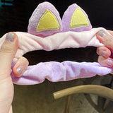 Fashion Double Color Large Intestine Ring Plush Rabbit Ears Large Intestine Hair Ring Elastic  Cartoon Animal Hair Rope daiiibabyyy