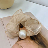 High-Quality Pearl Large Intestine Hair Ring Ins Ponytail Leather Case Temperament Head Rope 2022 New Simple Headdress Female daiiibabyyy