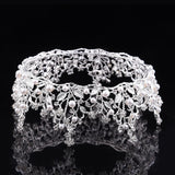 Daiiibabyyy Baroque Vintage Circle Wedding Crown Hair Jewelry Flower Tiaras Crowns Bridal Headdress Crystal Diadem Accessory Fashion