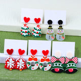 Cute Christmas Acrylic Earrings For Women Cartoon Christmas Tree Bell Snowflake Drop Earrings Trendy Jewelry Xmas Festive Gift daiiibabyyy