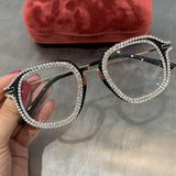 Myopia Hyperopia Women Sunglasses Vintage clear lens glasses ladies luxury rhinestone eyeglasses men optical Shades daiiibabyyy