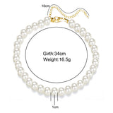Elegant White Imitation Pearl Choker Necklace Big Round Pearl Wedding Necklace for Women Charm Fashion Jewelry daiiibabyyy