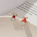 New Stylish Crystal Christmas Elk Stud Earrings For Women Fashion Zircon Deer Earring Girl New Year Party Jewelry Christmas Gift daiiibabyyy