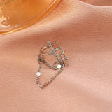 1pcs Earrings Jewelry Fashion Personality Ear Clip Diamond Tassel Cross Earrings for Women Gift Pendientes Ear Caught In Cuffs daiiibabyyy