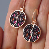 New Bohemian Style Jewelry Set Red Pomegranate Earrings Necklace For Women Ring Fashion Trend Copper Plated Material Gift Party daiiibabyyy