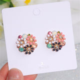 New Trendy Cute Sweet Crystal Flower Stud Earrings for Women Girl Charm Elegant Pearl Flower Birds Earring Wedding Party Jewelry daiiibabyyy