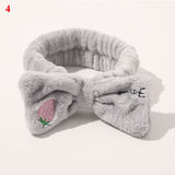 New Women Hair Accessories Fashion Letter Coral Fleece Wash Face Bow Hairbands For Women Girls Elastic Soft Turban Headbands daiiibabyyy