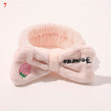 New Women Hair Accessories Fashion Letter Coral Fleece Wash Face Bow Hairbands For Women Girls Elastic Soft Turban Headbands daiiibabyyy