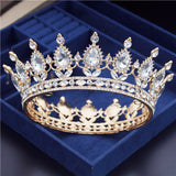Daiiibabyyy Vintage Baroque Bridal Crown Princess Headband Luxury Bride Wedding Dress Hair Accessories Black Diadem Tiara Hair Jewelry