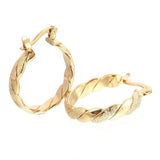 Exquisite 14k Gold Filling Hoop Earrings for Women Trendy Metal Round Braided Twist-shaped Frosted Earrings Wedding Jewelry daiiibabyyy
