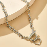 Punk Silver Color Clavicle Chain Necklaces For Women 2022 Fashion Hollow Heart Pendant Necklaces Female Jewelry Accessories Gift daiiibabyyy