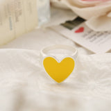 Romantic Simple Red Black Heart-shaped Metal Ring Fashion Cute Wedding Gold Color Ring For Women Punk Party Jewelry Gift daiiibabyyy
