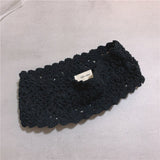 Daiiibabyyy Lace Headband Knitted Wool Woven Headband Korean Ins Retro Fairy Hair Accessory Spring and Summer Mori All-Matching
