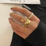 2022 New Gothic Style Fashion Jewelry Three Piece Opening Rings for Woman European and American Wedding Party Sexy Ring daiiibabyyy