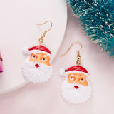 Asymmetry Acrylic Resin Christmas Earrings Cartoon Santa Claus Snowman Xmas Tree Drop Earrings Female Christmas Gifts Jewelry daiiibabyyy