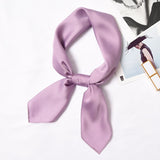 Daiiibabyyy Fashion Square Silk Scarf Headband for Women Solid Color 70 CM Hair Scarf Headwrap air Band Hair Ties Bandana Head Neck Scarf