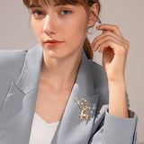 Red enamel Christmas Elk brooch female European and American luxury brooch temperament brooch pin daiiibabyyy