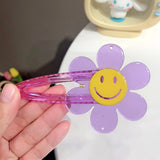 Transparent Arcylic Smile Sunflower Candy Color Babe Clip Duckbill Clip Hairpin 2021 Summer Hair Accessories For Women Girls daiiibabyyy