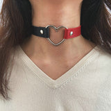 New Women Punk Gothic PU Leather Choker Chain Heart Buckle Collar Necklace Fashion Party Jewelry Neck Accessories 2022