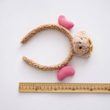 Hair Hoop Headbands 1PCS Female Solid Color Plush Scrunchies Female Korean Headdress Rabbit Bear Cartoon Face Wash Hairbands daiiibabyyy